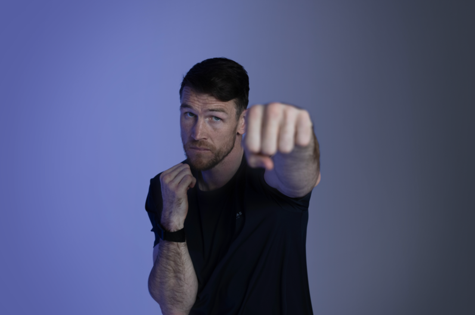 Callum Smith pictured throwing a punch towards the camera