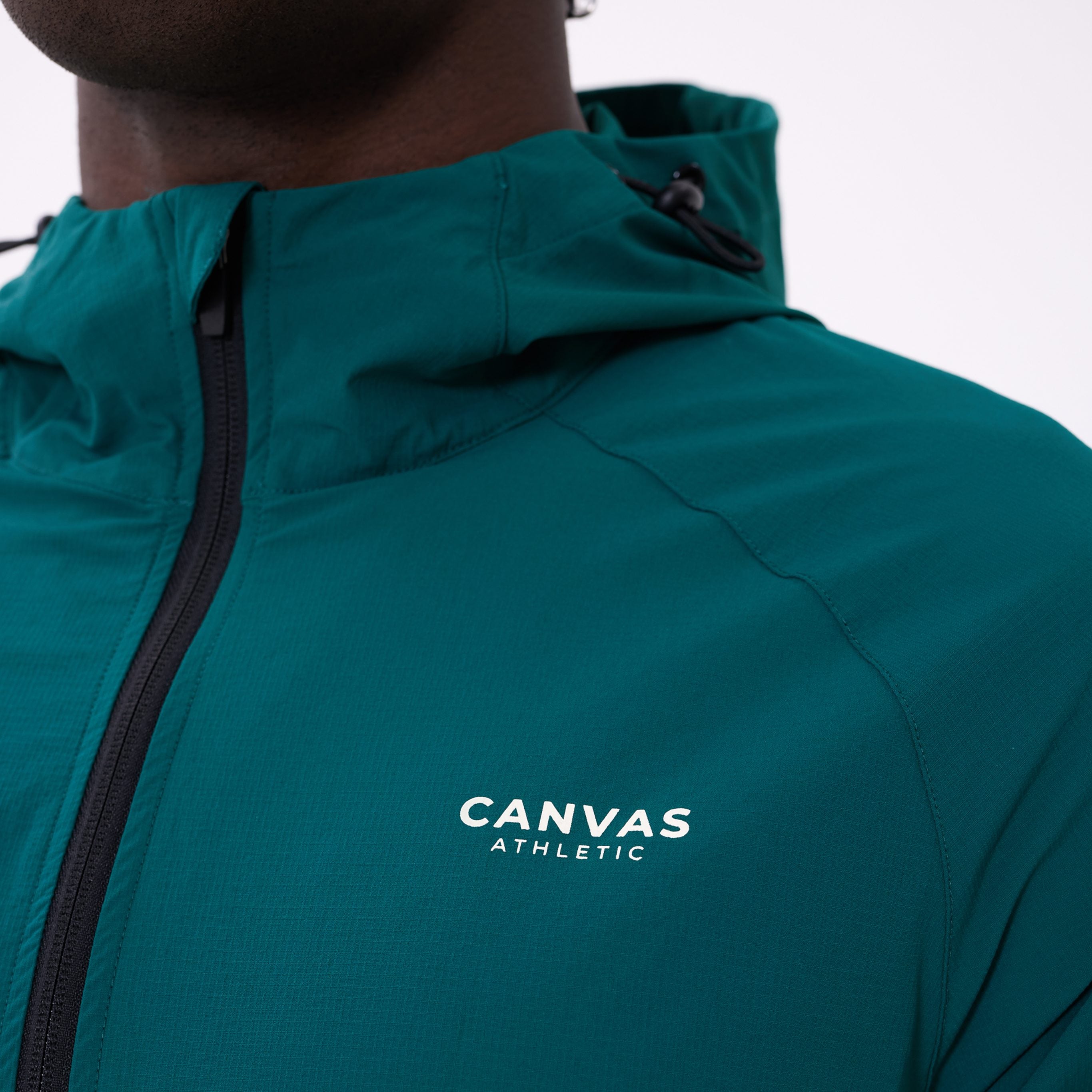 Canvas Athletic Track Windbreaker in forest green, view 5