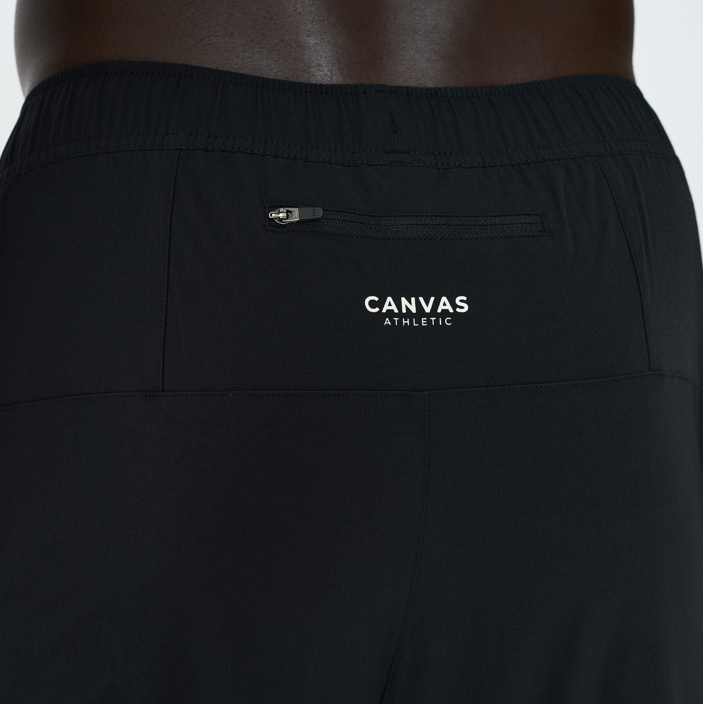 Canvas Athletic Track Pants in black, view 5