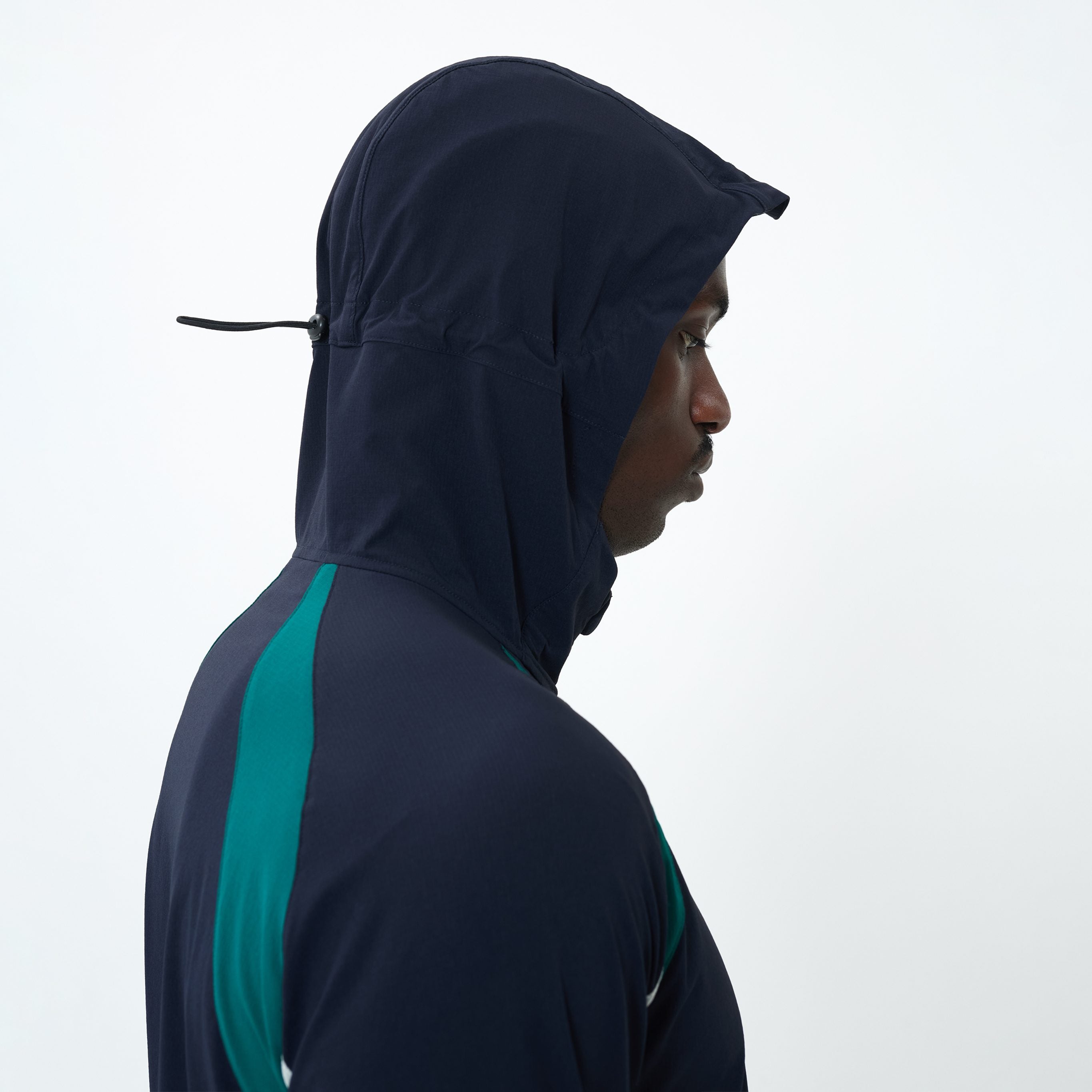 Canvas Athletic Track Panel Windbreaker in navy/green/bone, view 12