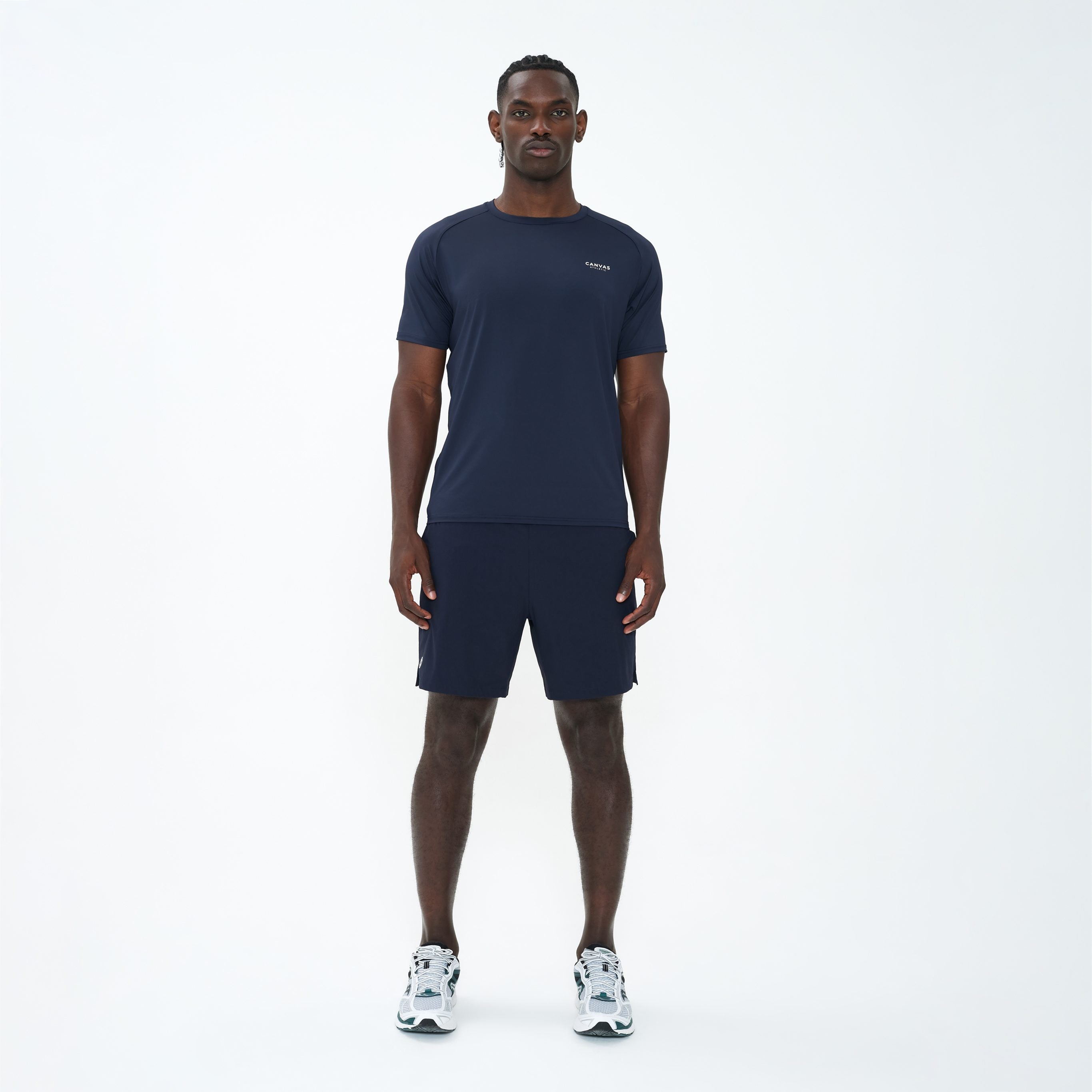Canvas Athletic Core Tech Short in navy, front view