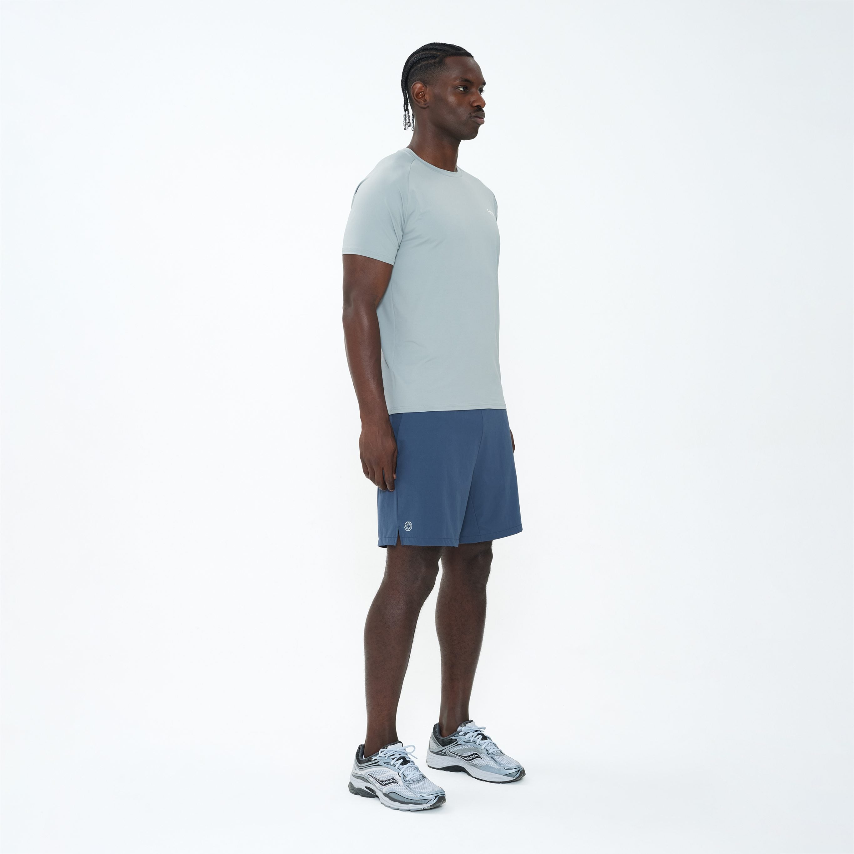 Canvas Athletic Core Tech Short in slate blue, view 3
