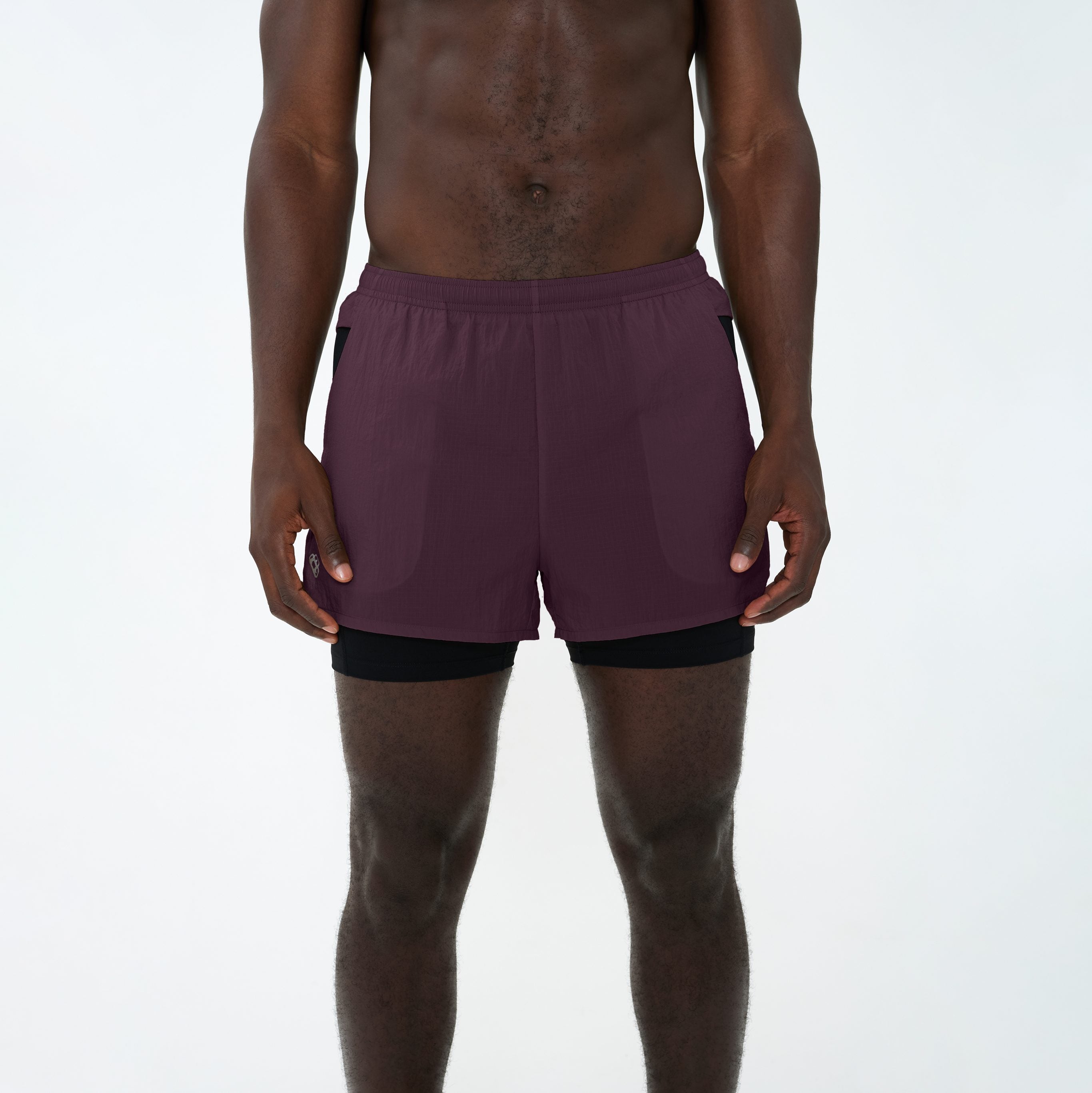 Canvas Athletic Performance 2 in 1 Shorts in Mulberry, view 4