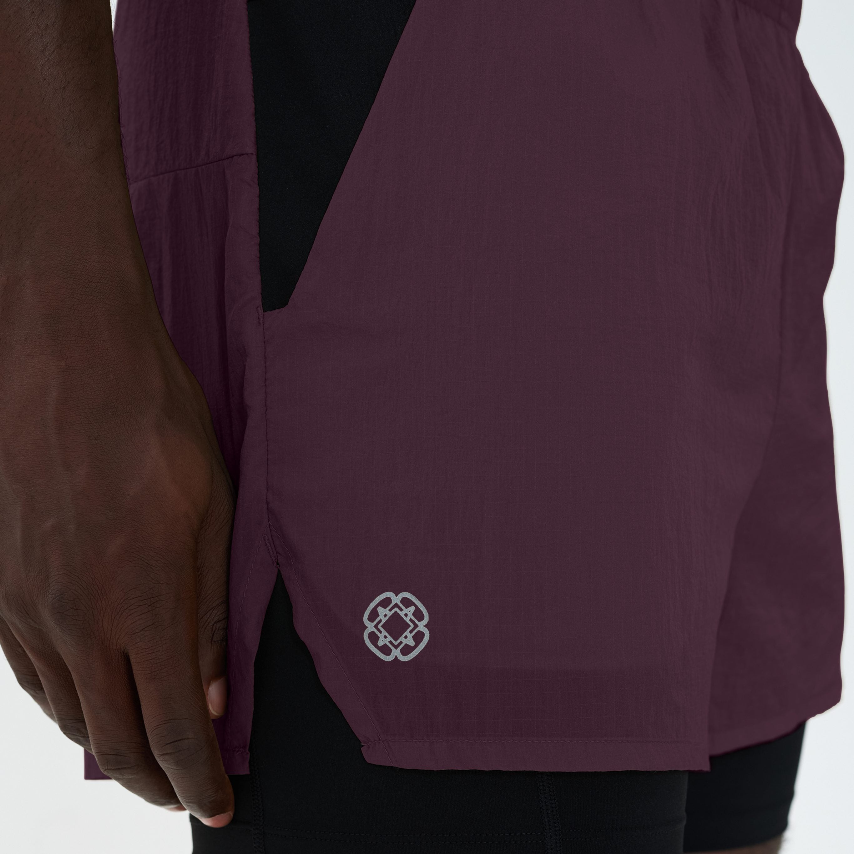 Canvas Athletic Performance 2 in 1 Shorts in Mulberry, view 8