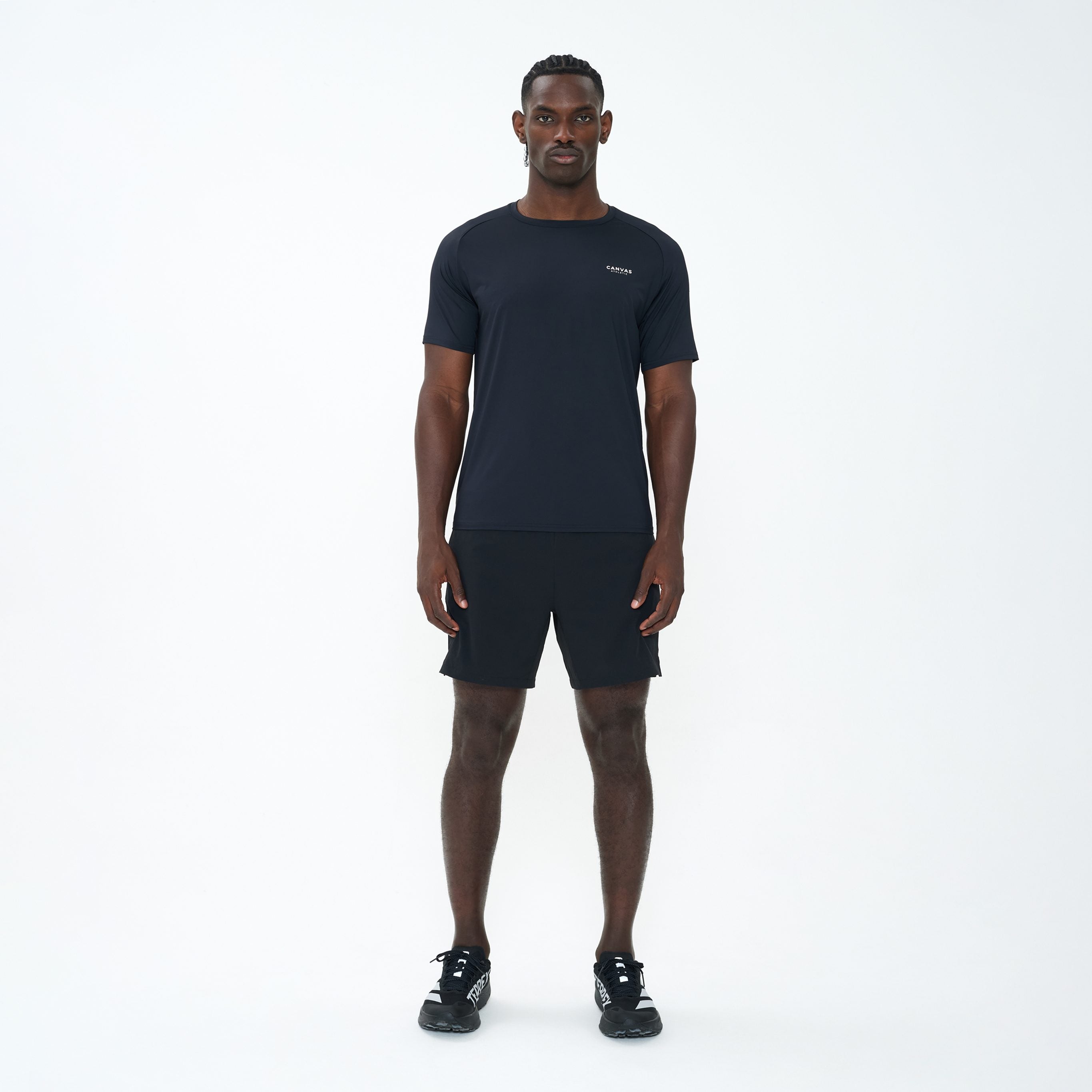 Canvas Athletic Core Tech T-Shirt in black, front view