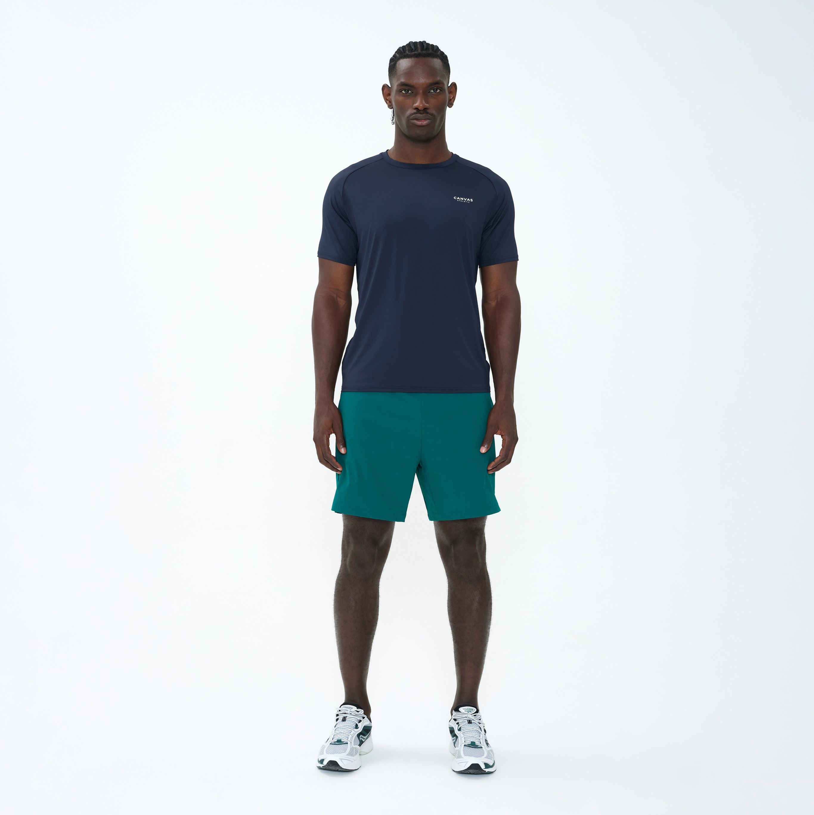 Canvas Athletic Core Tech T-Shirt in navy, front view