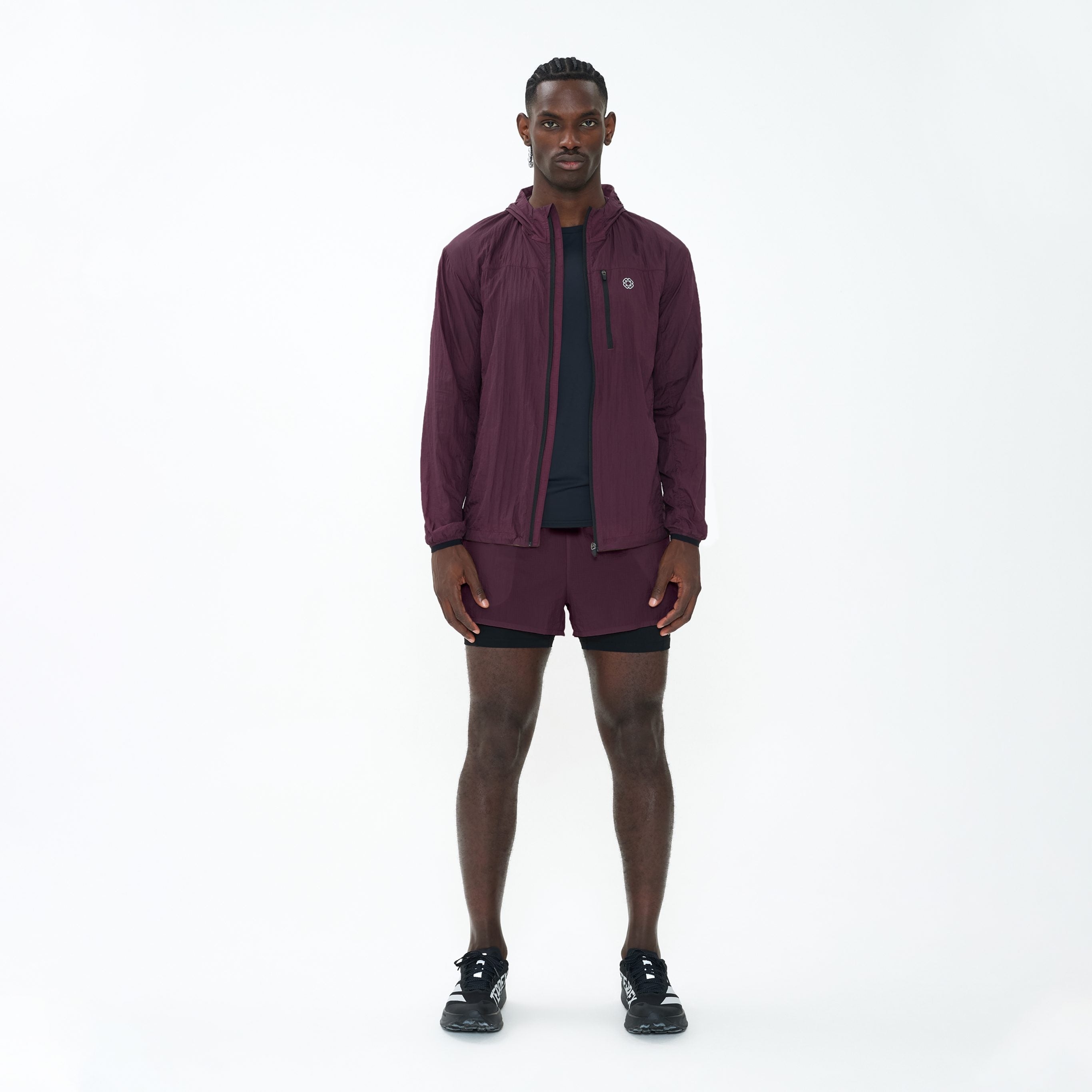 Canvas Athletic Performance Windbreaker in sand, front view