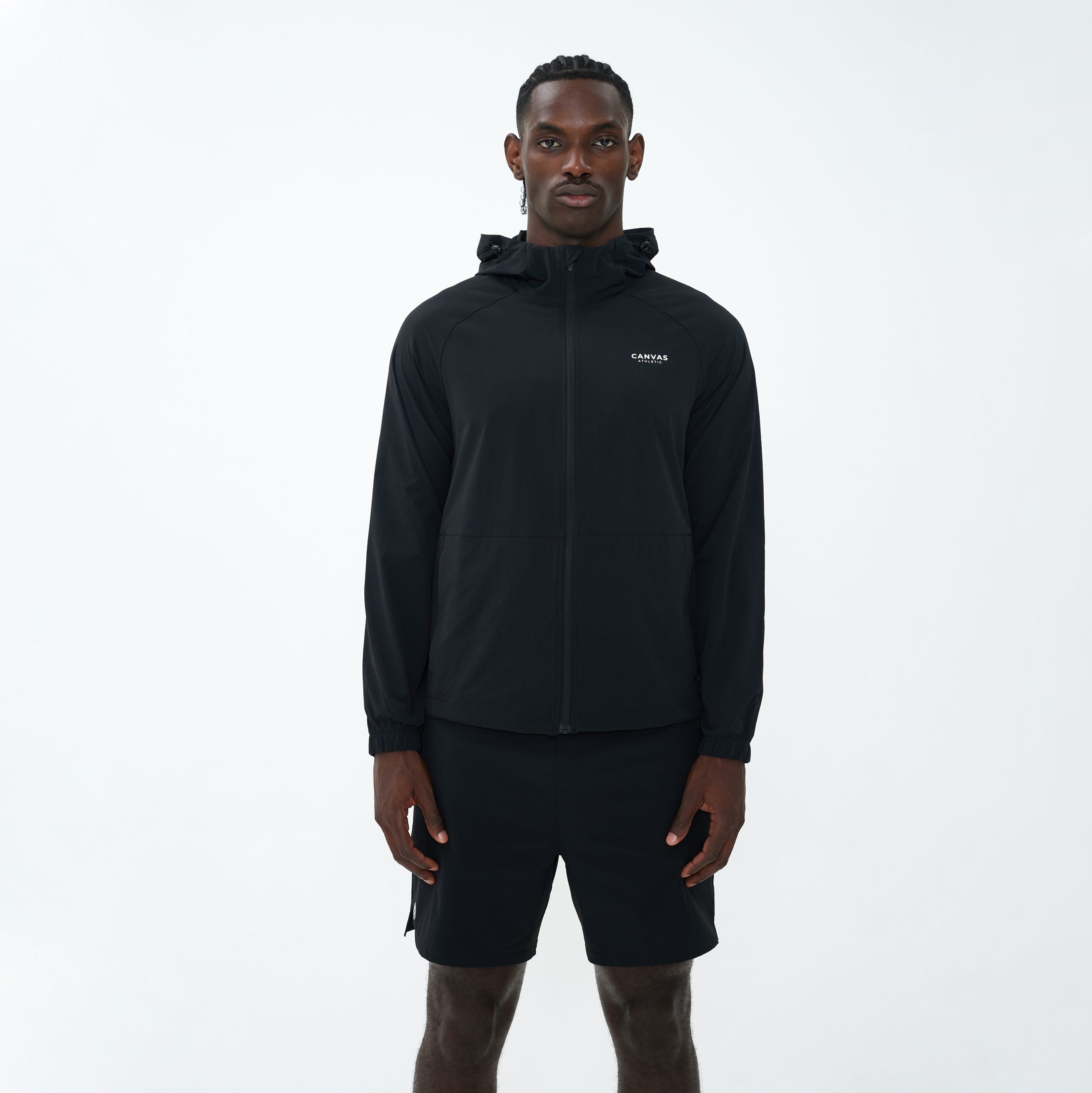Canvas Athletic Track Windbreaker in black, view 5