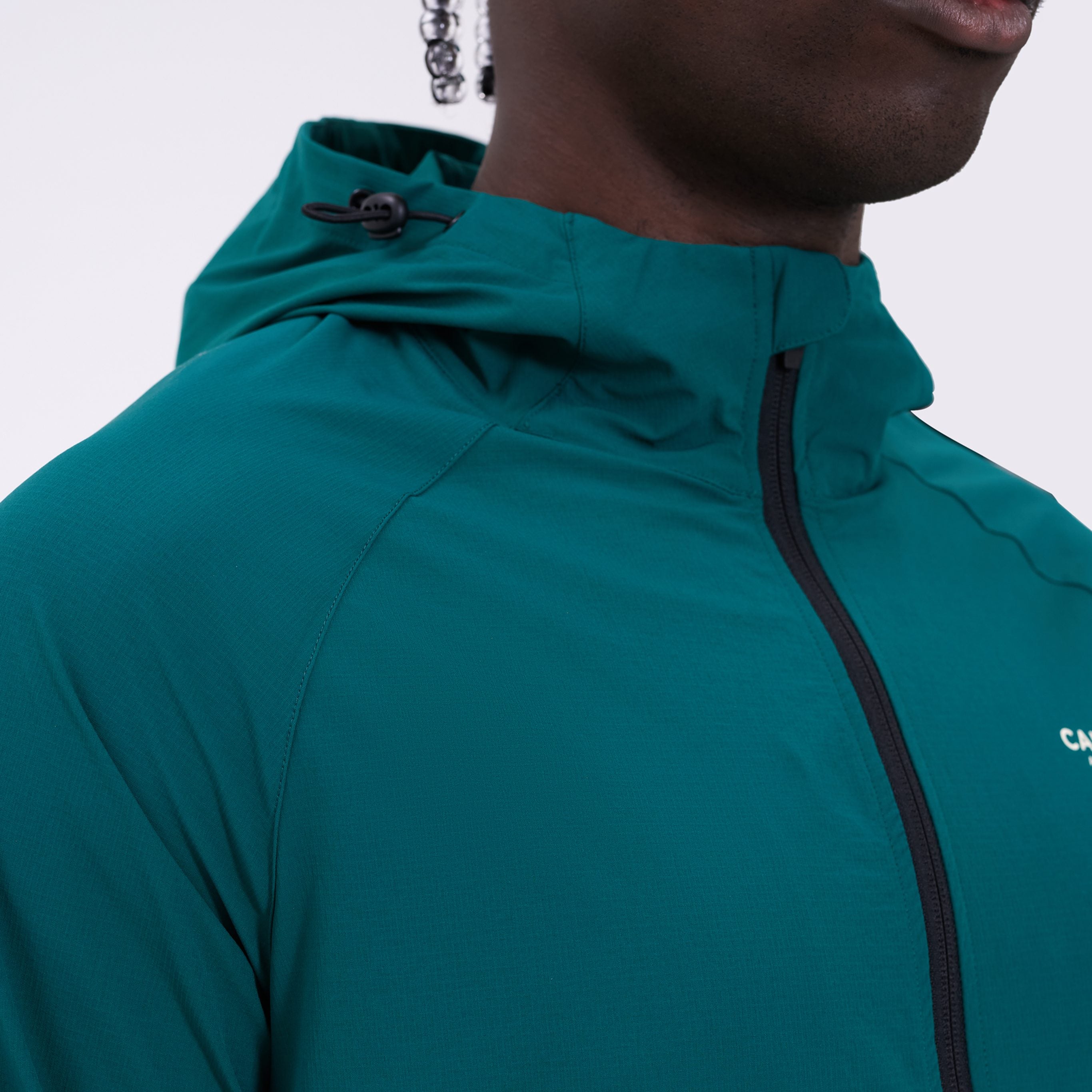 Canvas Athletic Track Windbreaker in forest green, view 6