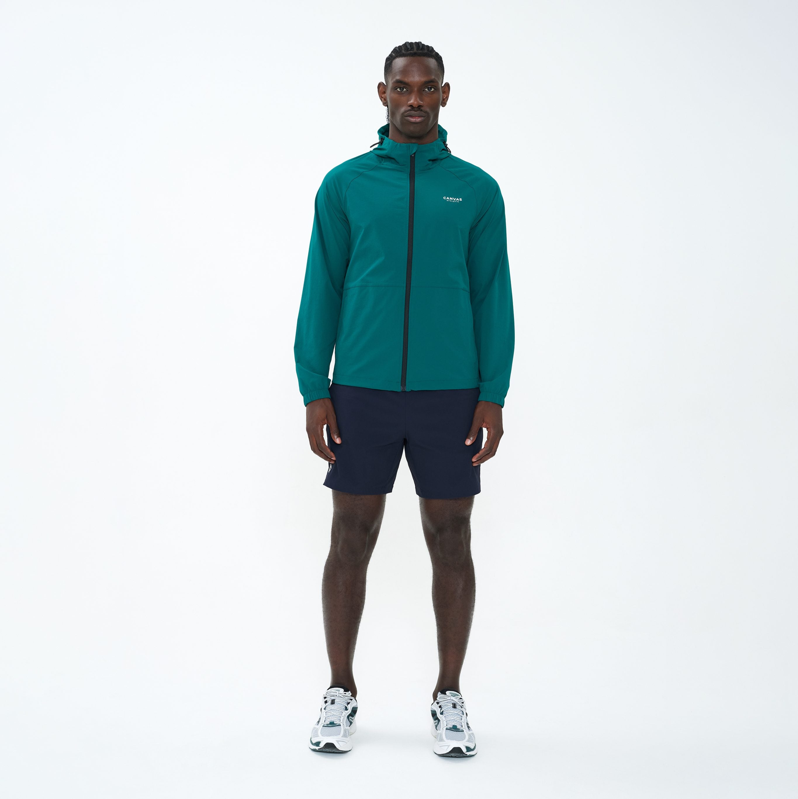 Canvas Athletic Track Windbreaker in forest green, view 13