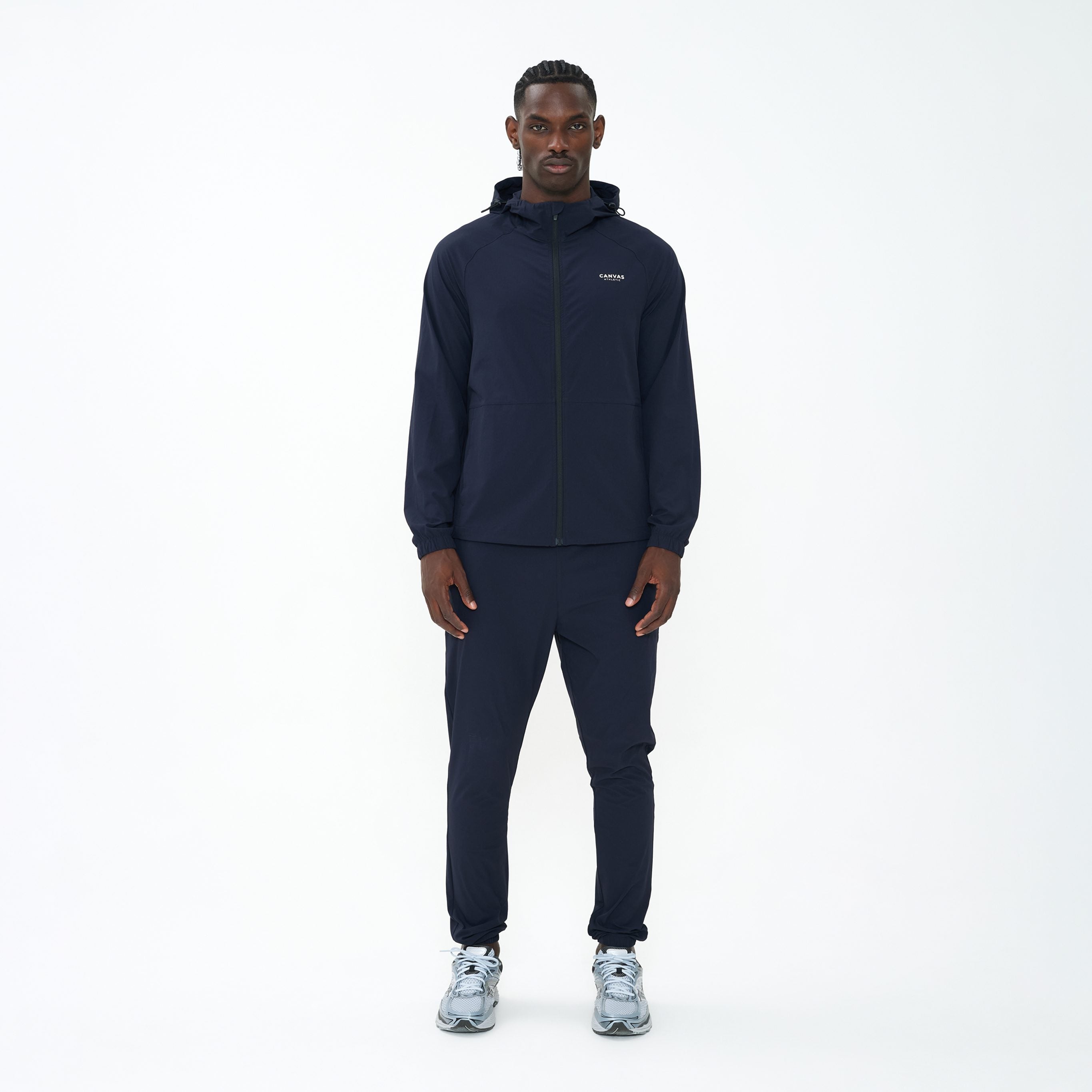 Canvas Athletic Track Windbreaker in navy, view 12