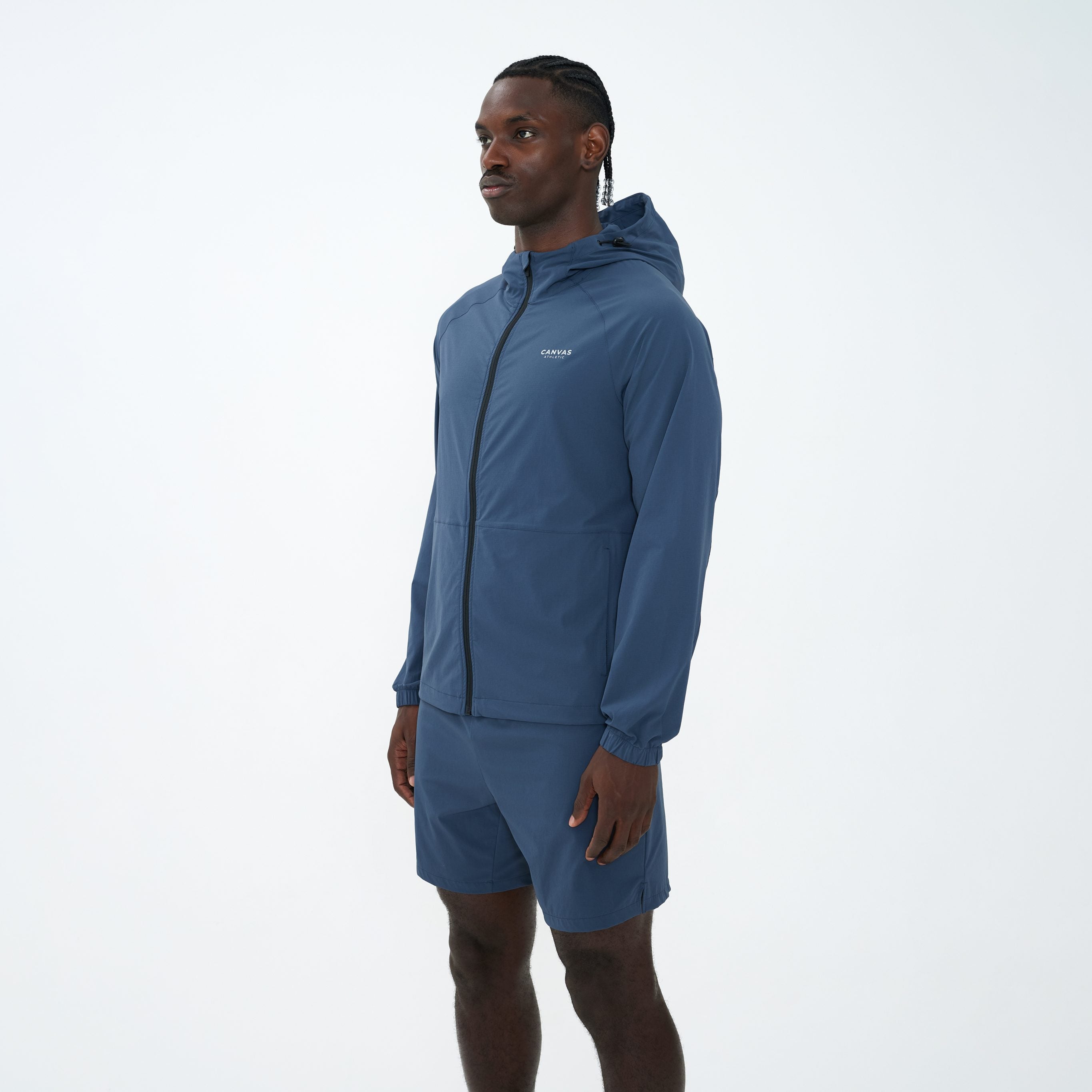 Canvas Athletic Track Windbreaker in slate blue, view 7