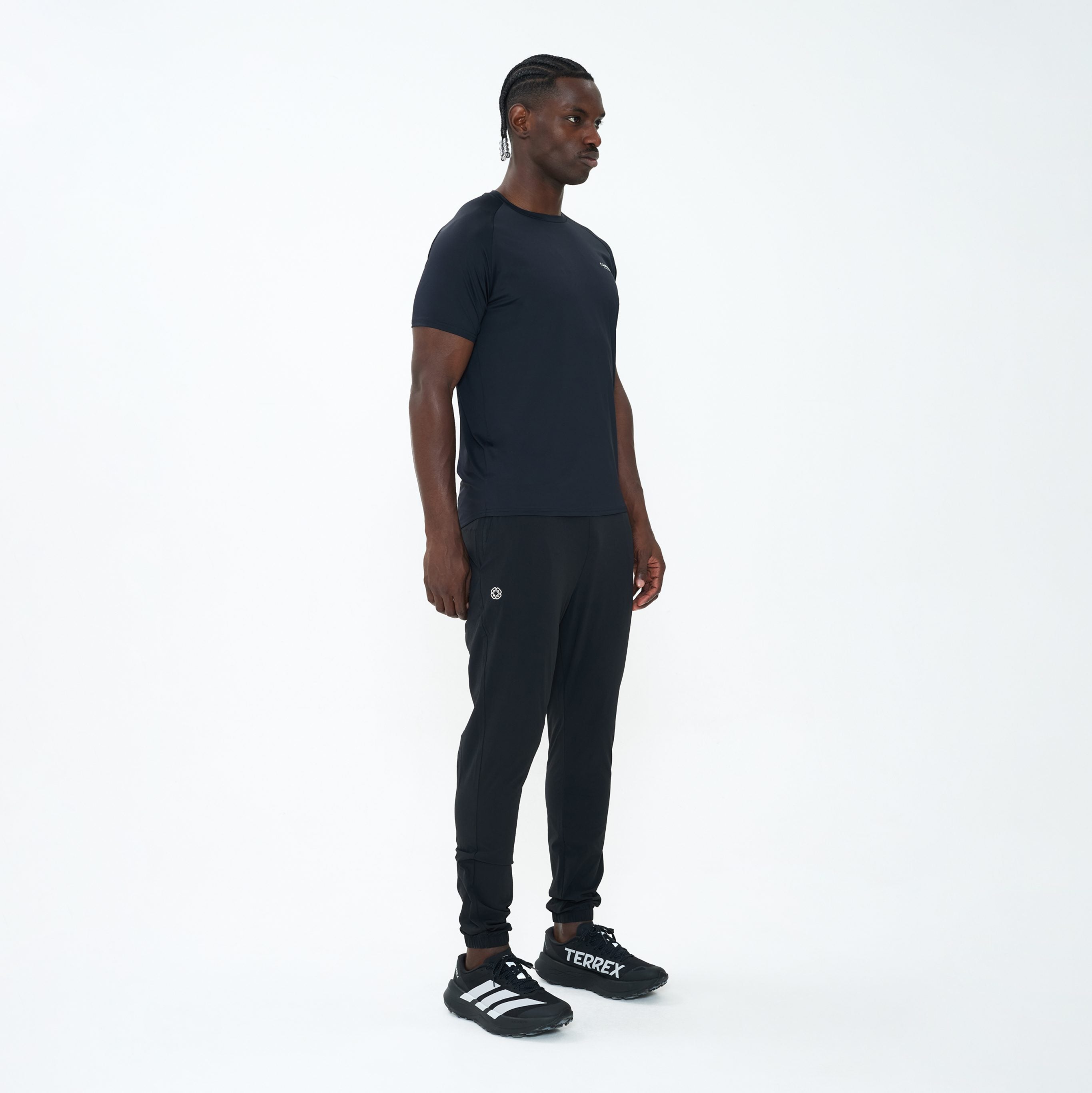 Canvas Athletic Track Pants in black, view 2