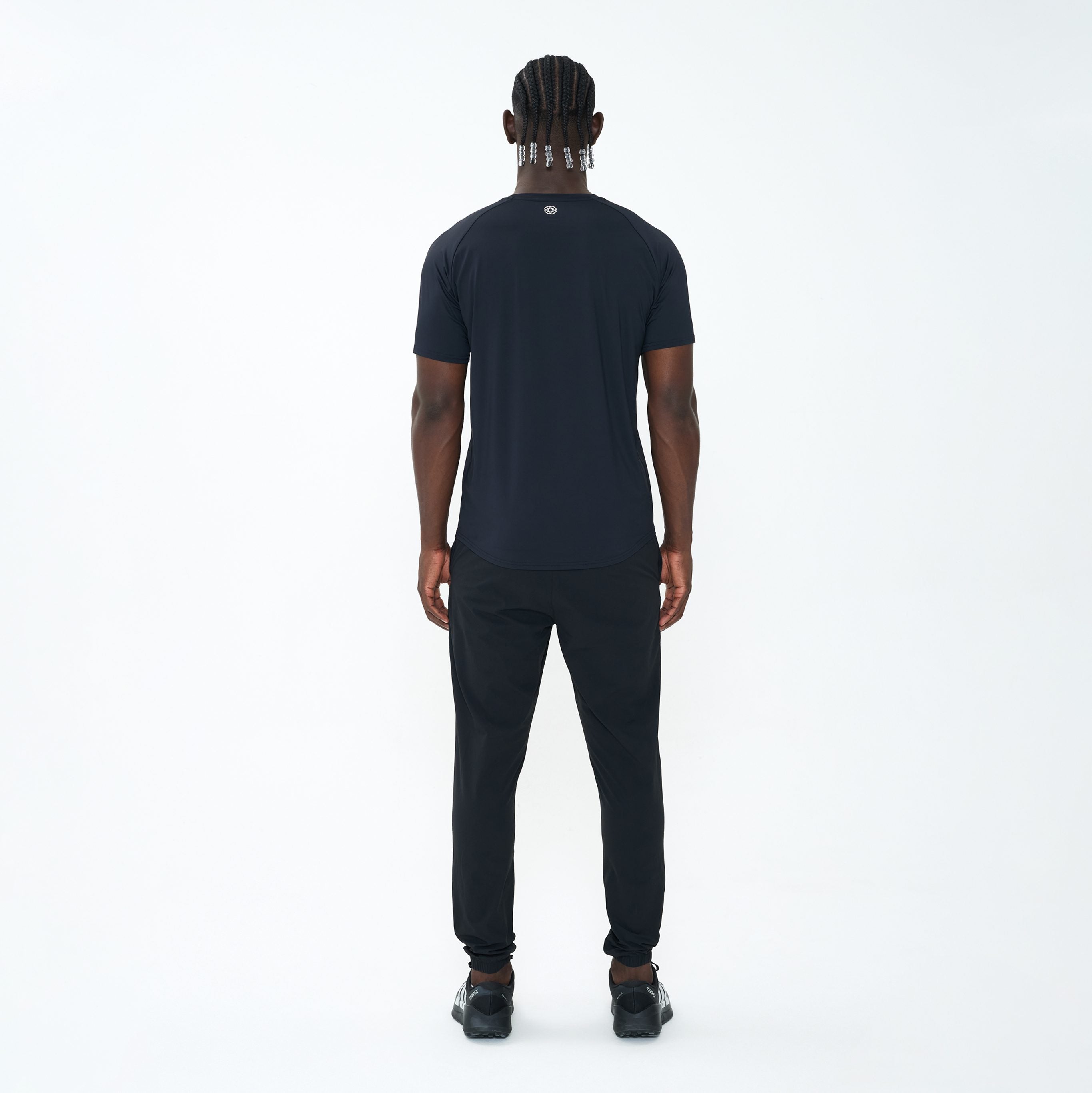Canvas Athletic Track Pants in black, view 3