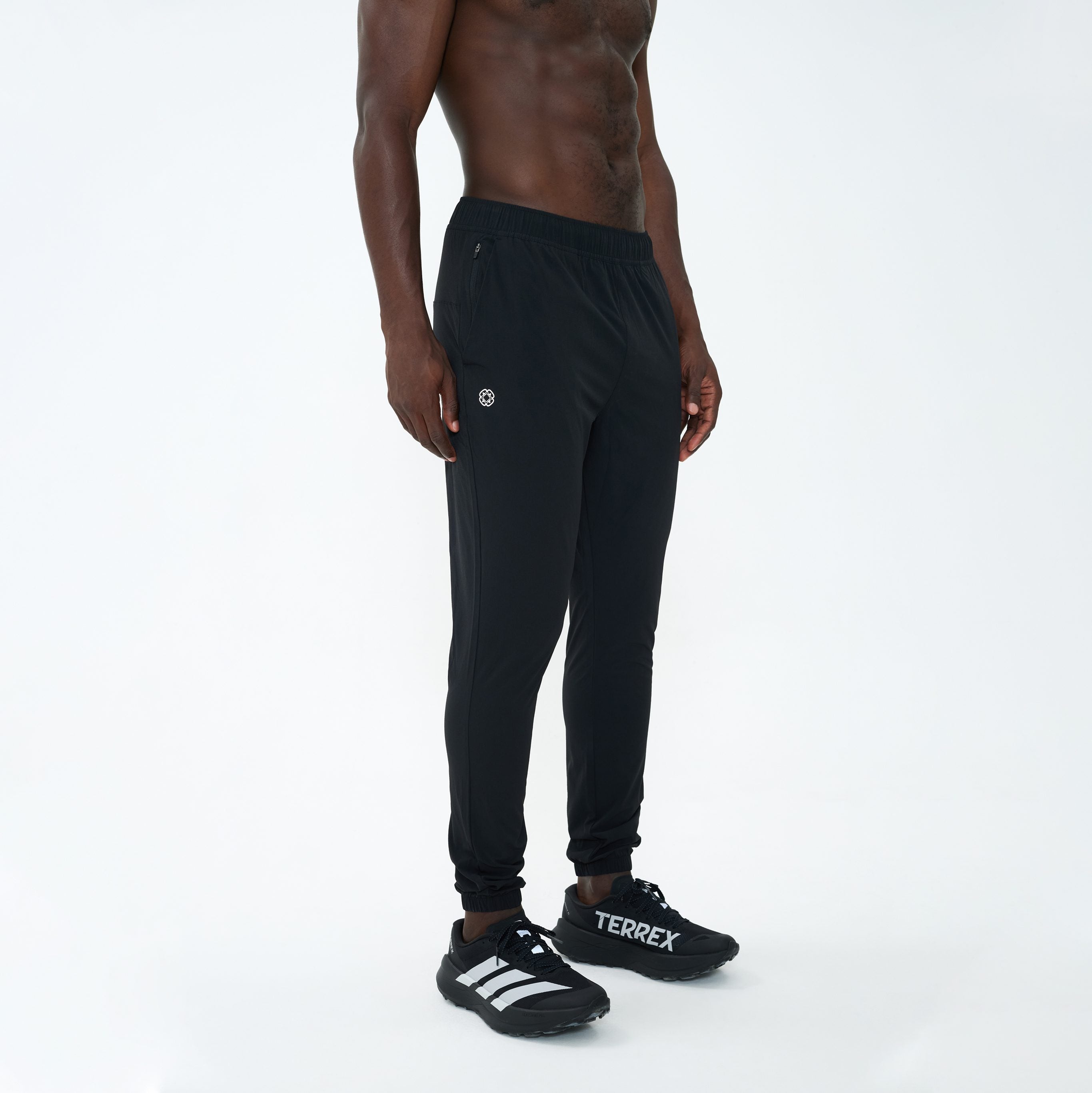 Canvas Athletic Track Pants in black, view 8
