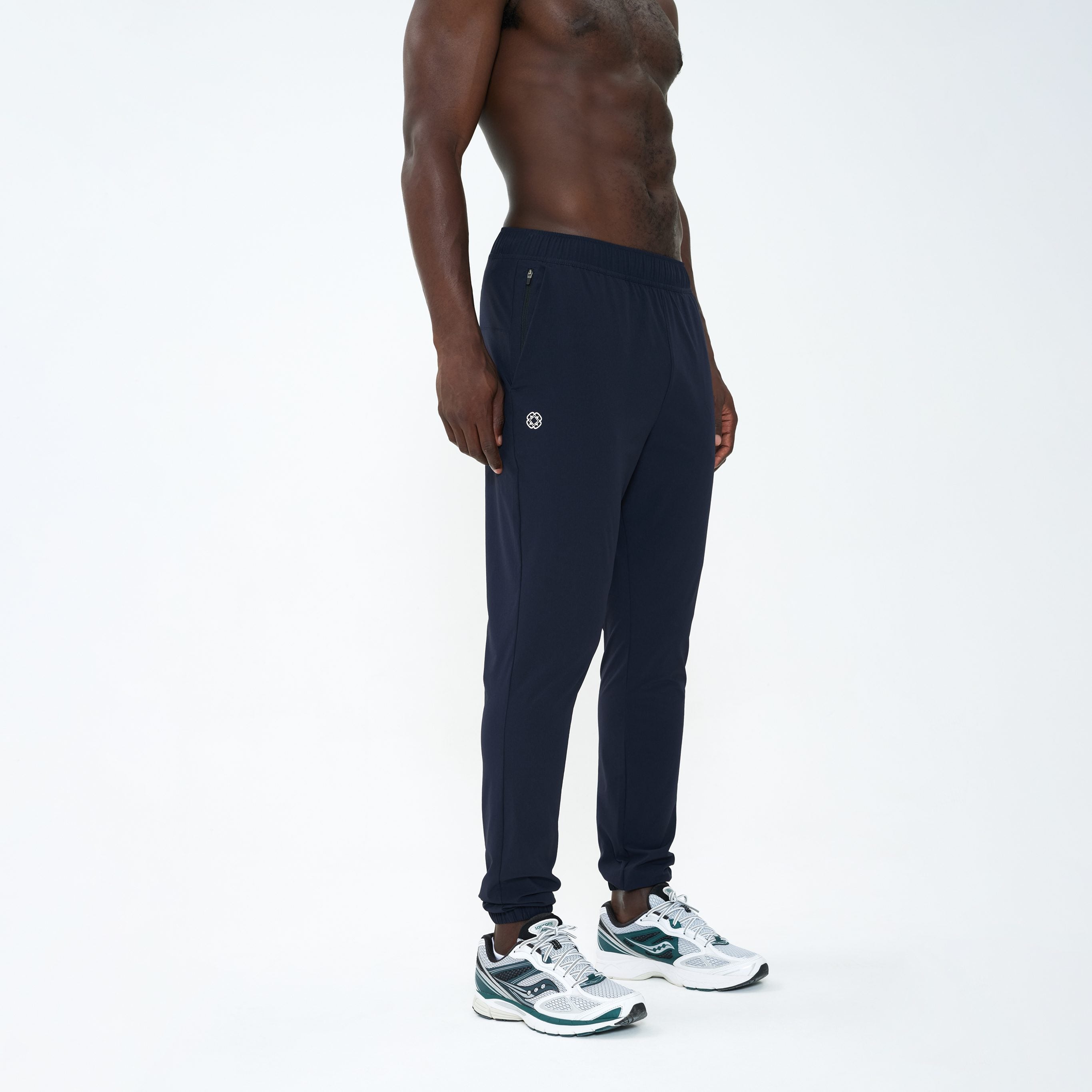 Canvas Athletic Track Pants in navy, view 5