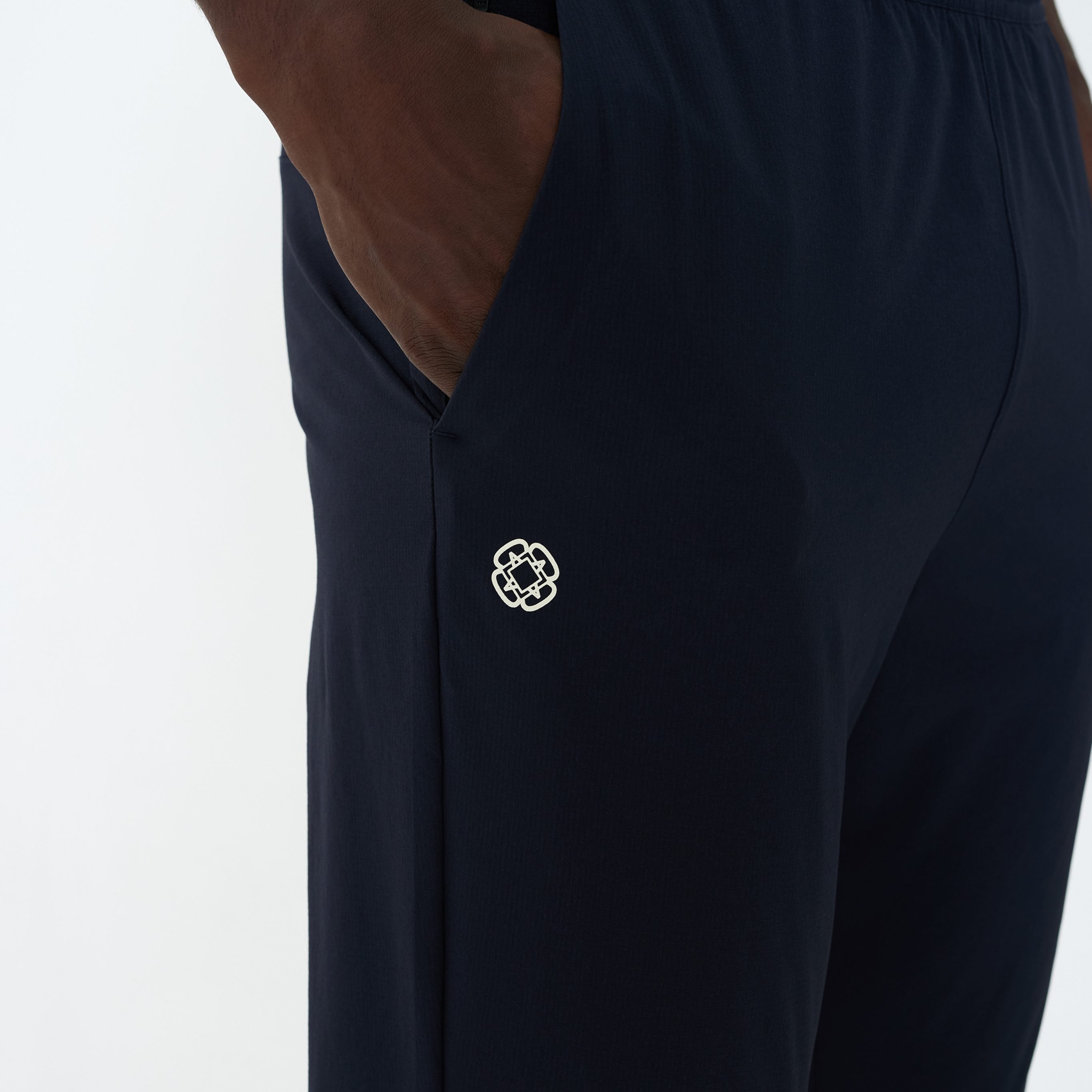 Canvas Athletic Track Pants in navy, view 6