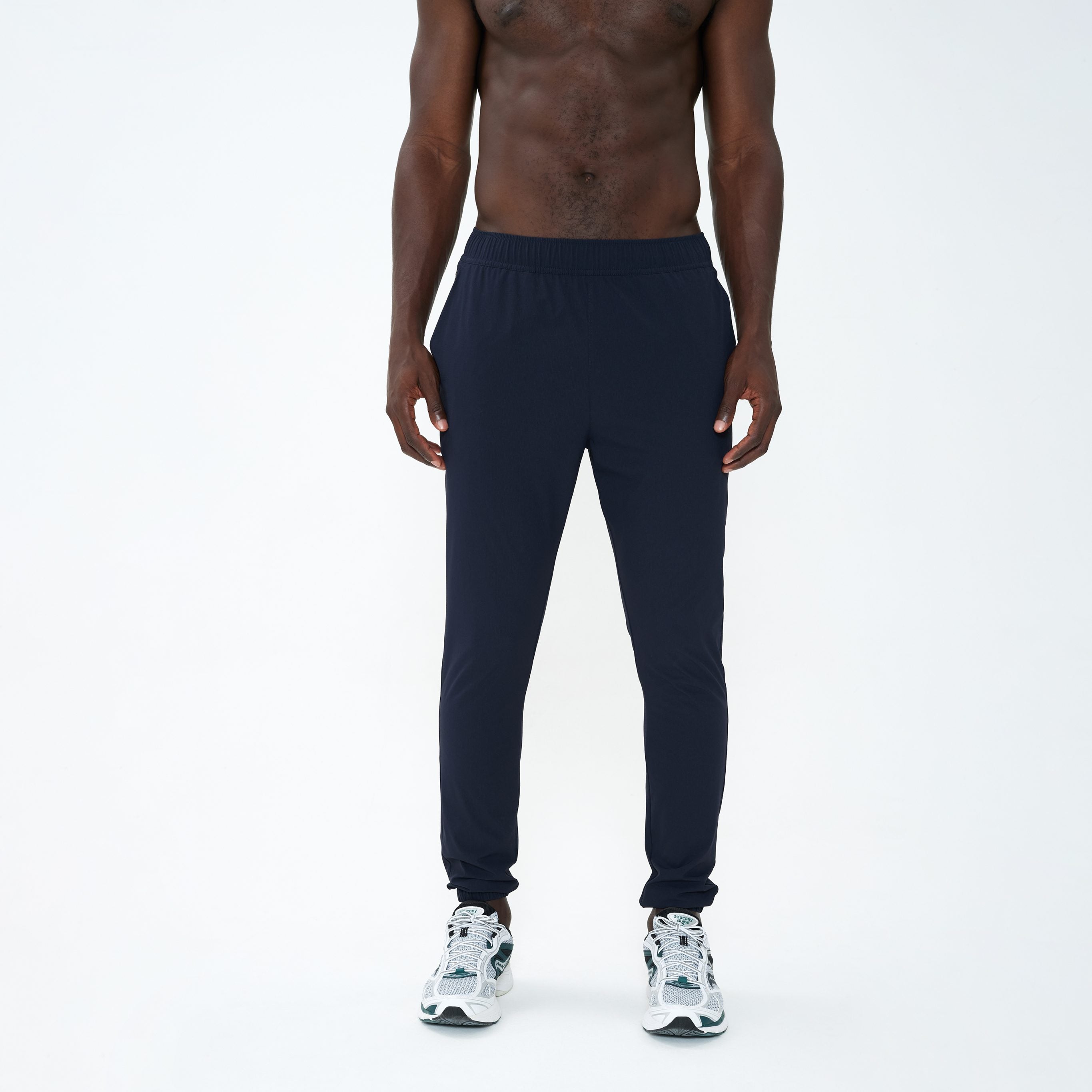 Canvas Athletic Track Pants in navy, view 7