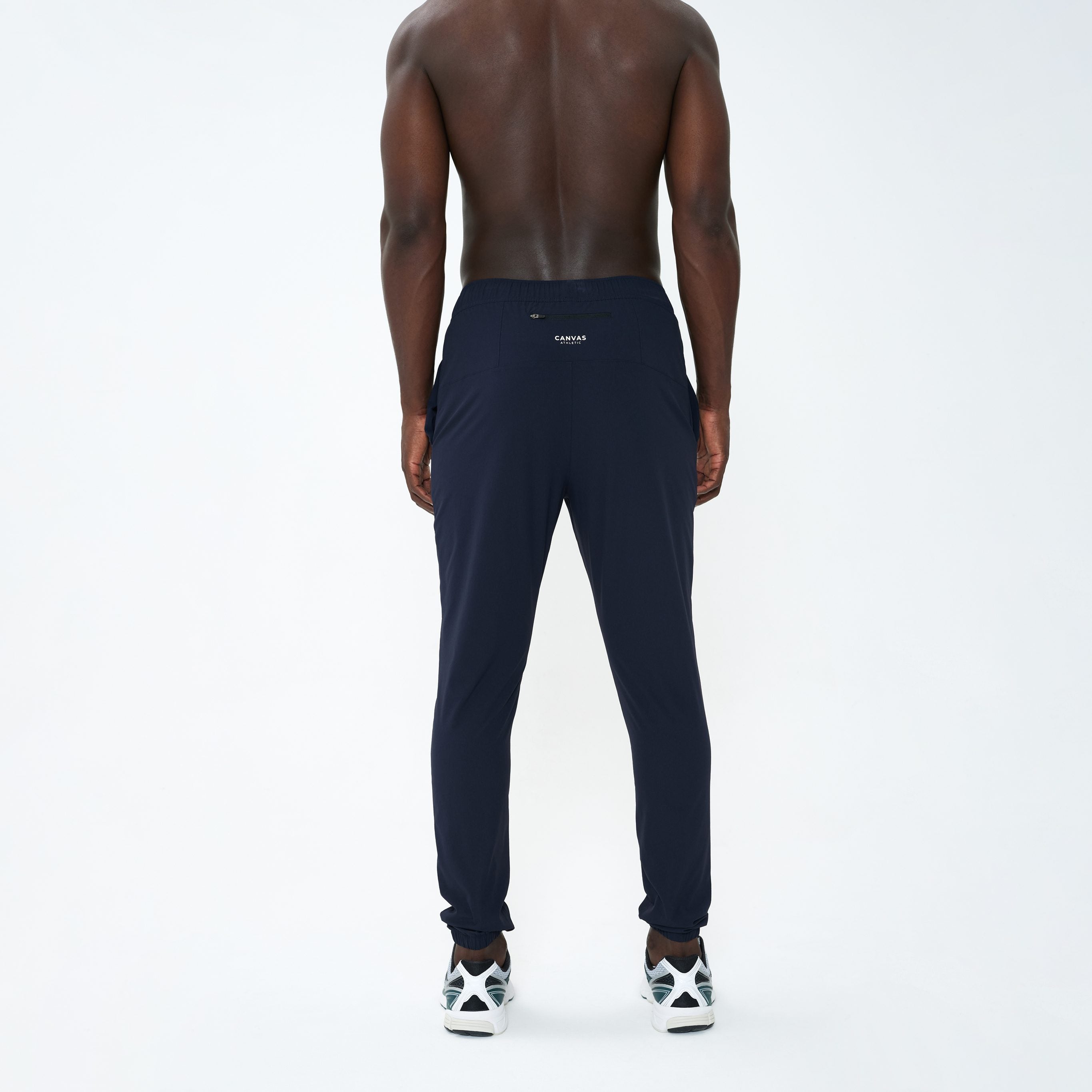 Canvas Athletic Track Pants in navy, view 8