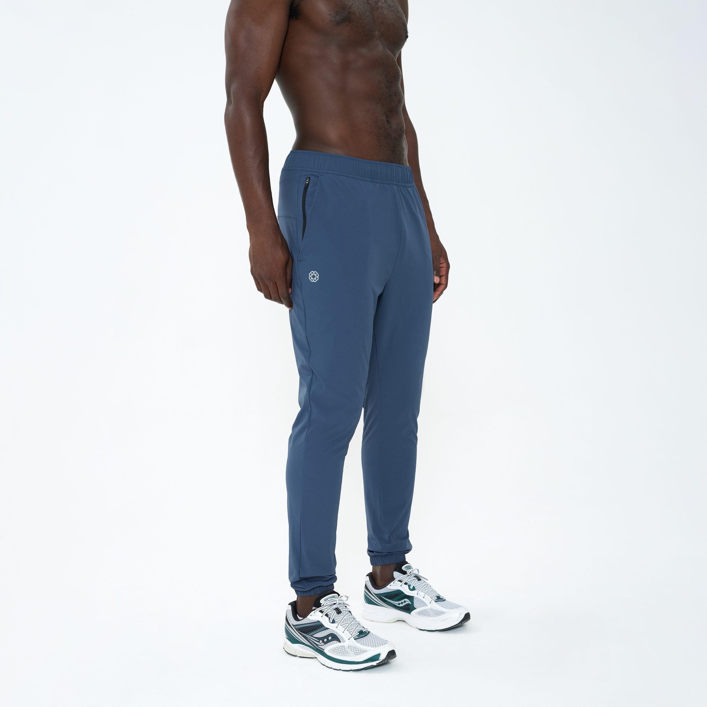 Canvas Athletic Track Pants in slate blue, view 5