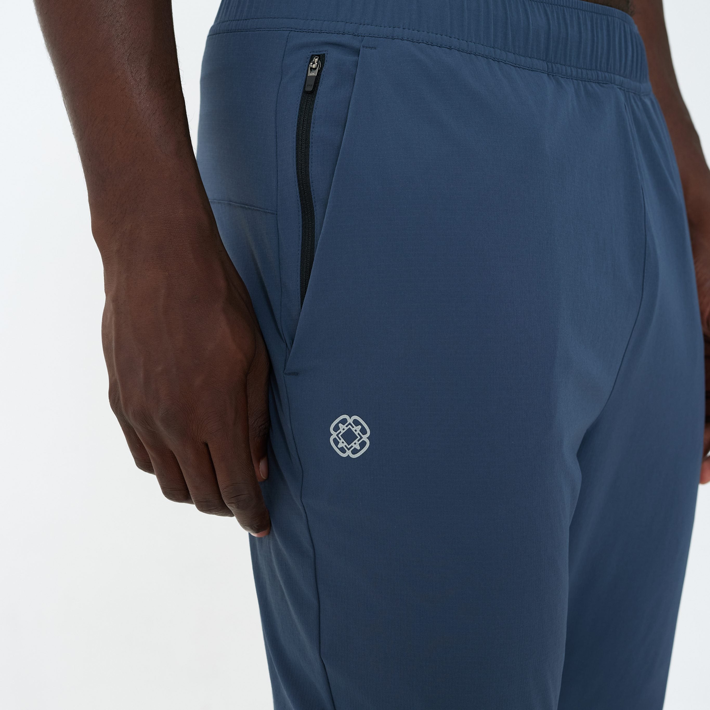 Canvas Athletic Track Pants in slate blue, view 6