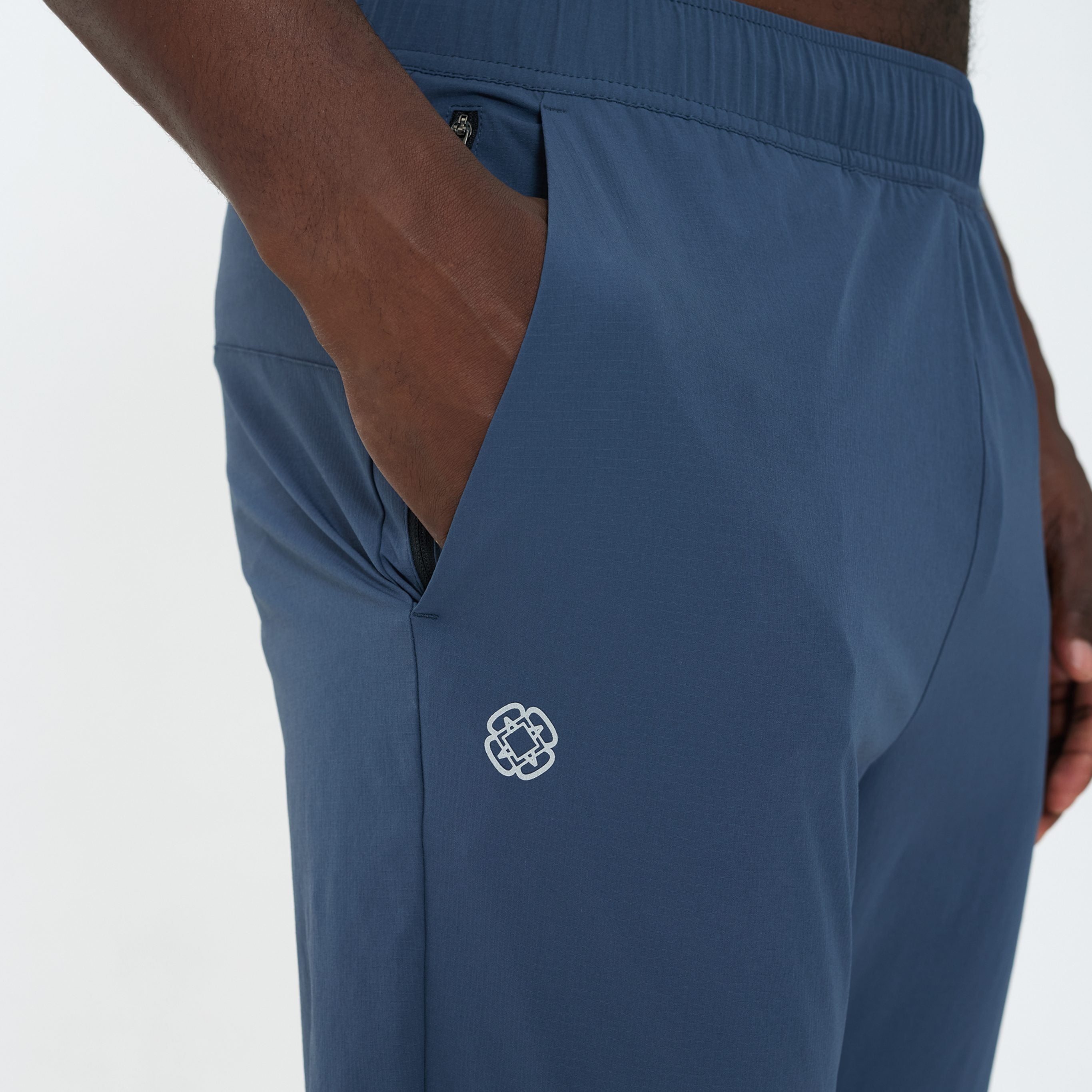 Canvas Athletic Track Pants in slate blue, view 8