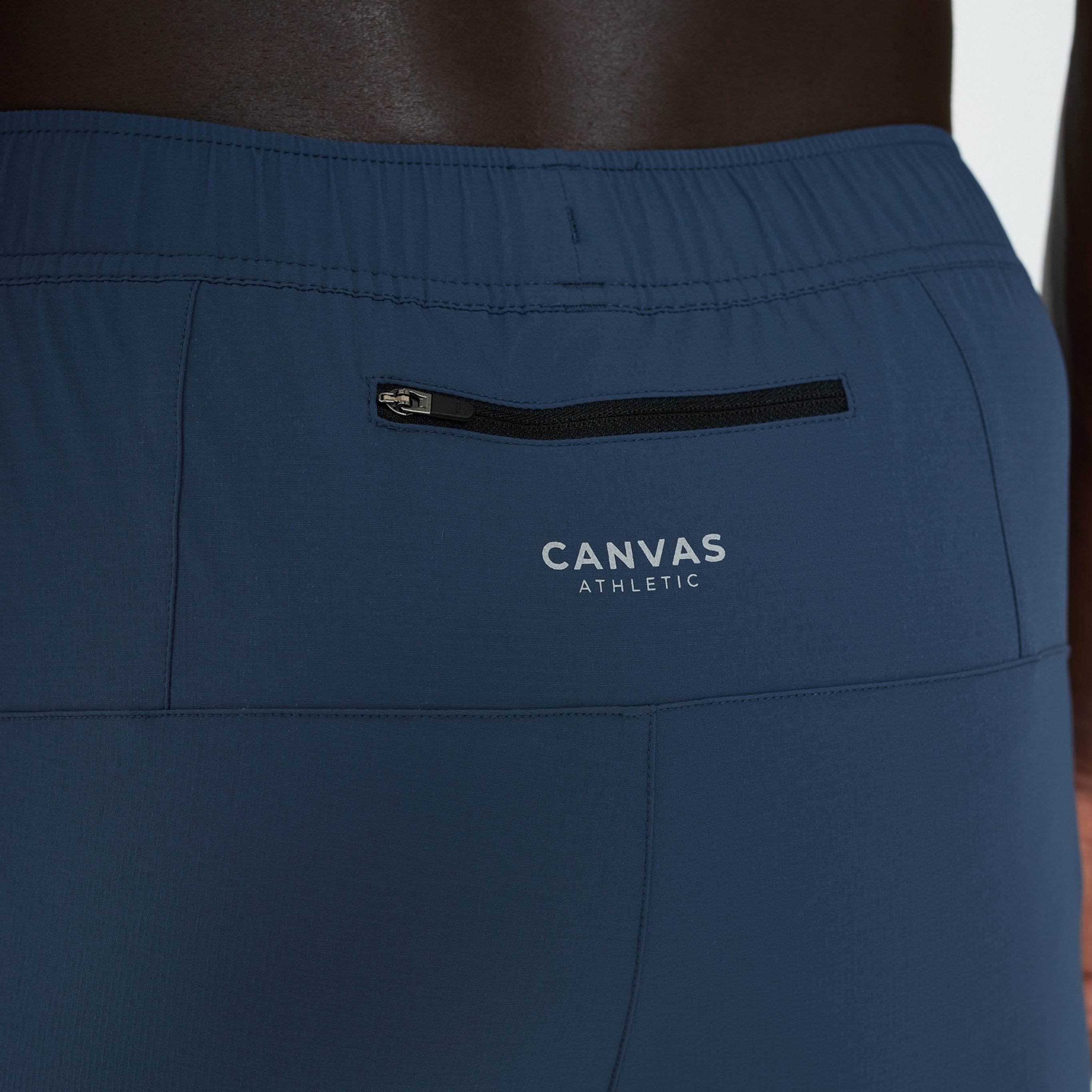Canvas Athletic Track Pants in slate blue, view 10