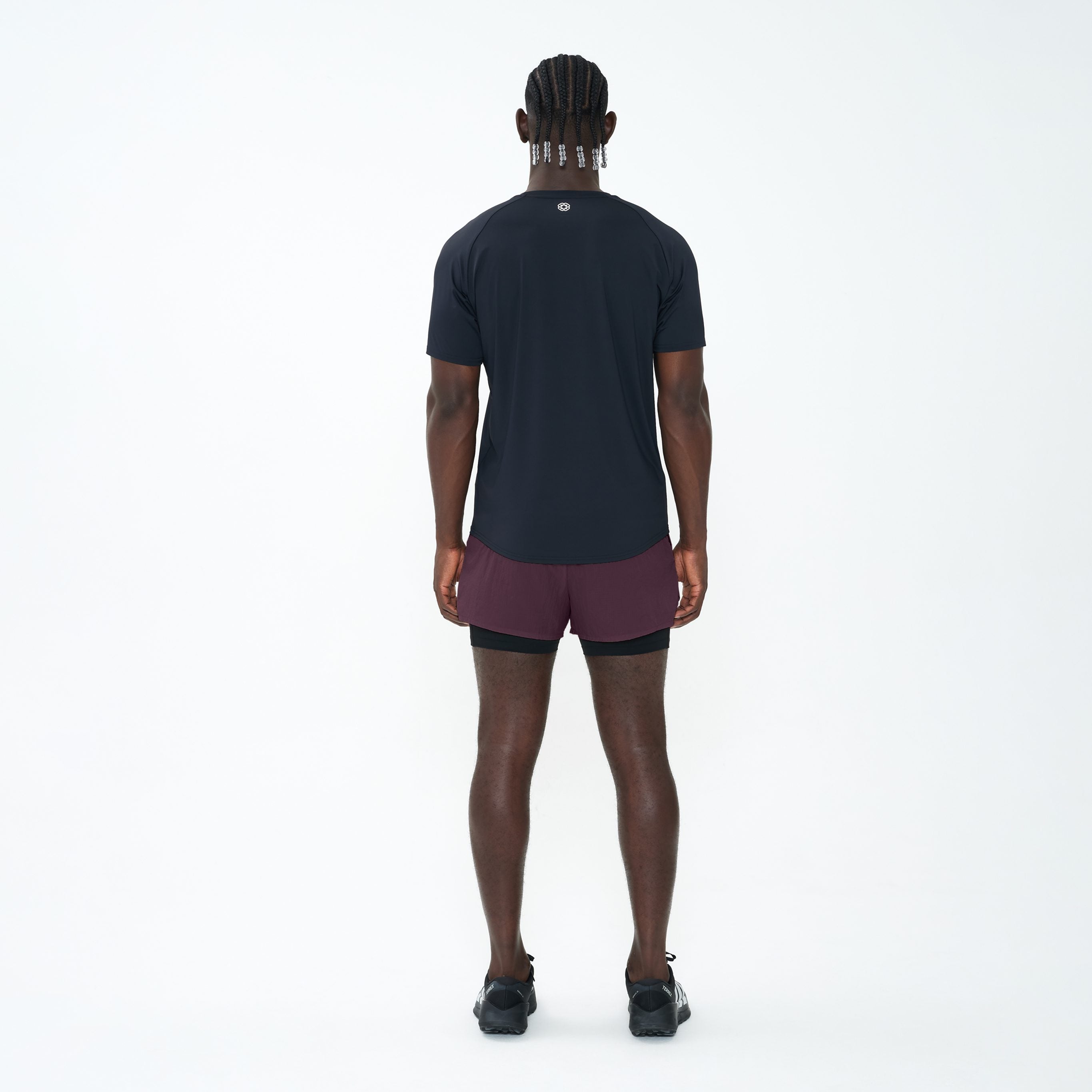 Canvas Athletic Performance 2 in 1 Shorts in Mulberry, view 3