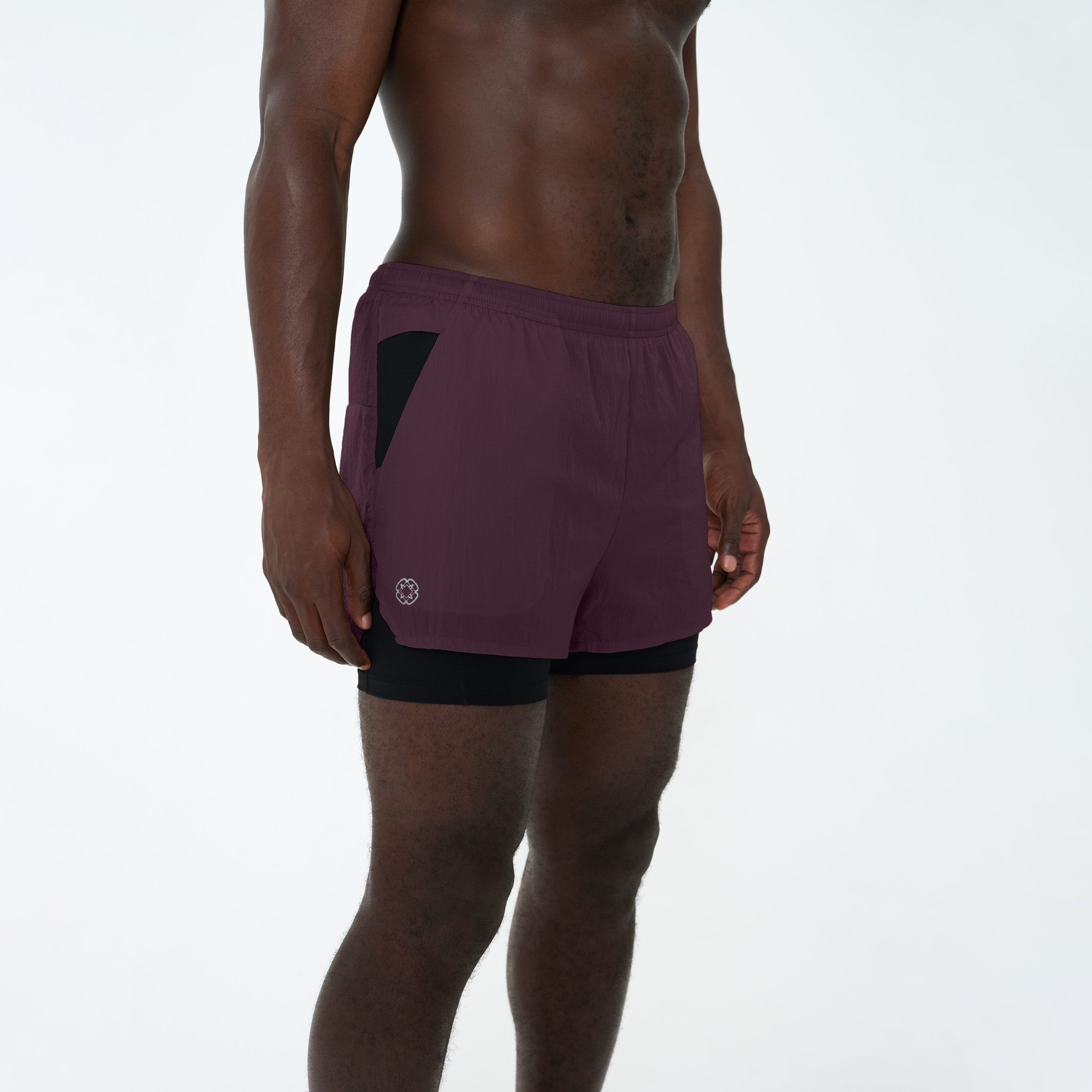 Canvas Athletic Performance 2 in 1 Shorts in Mulberry, view 5