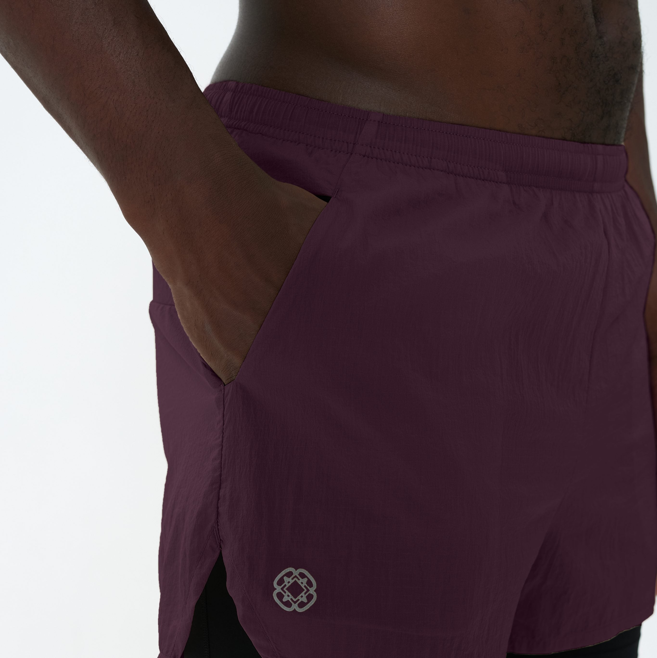 Canvas Athletic Performance 2 in 1 Shorts in Mulberry, view 6
