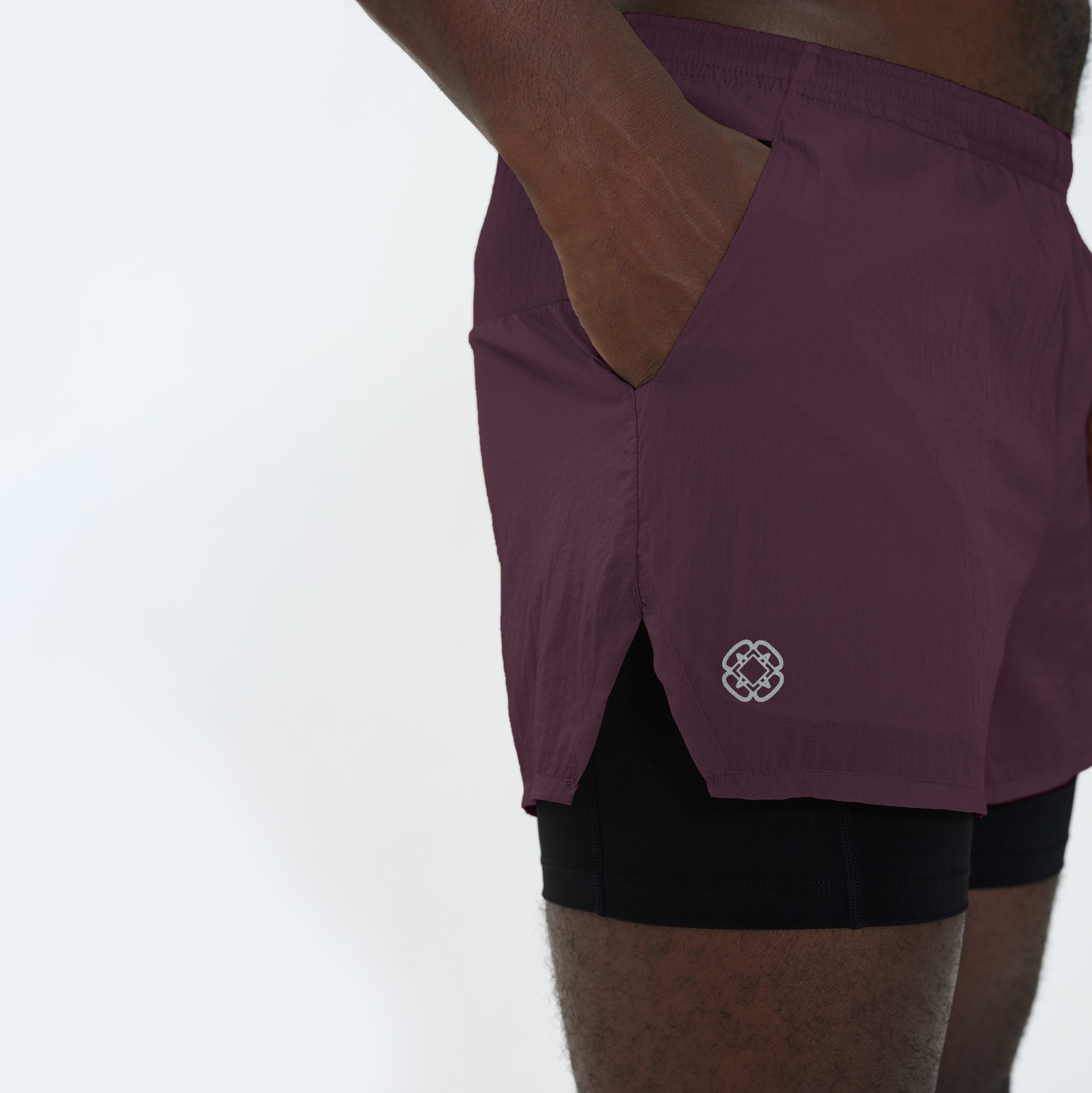 Canvas Athletic Performance 2 in 1 Shorts in Mulberry, view 7