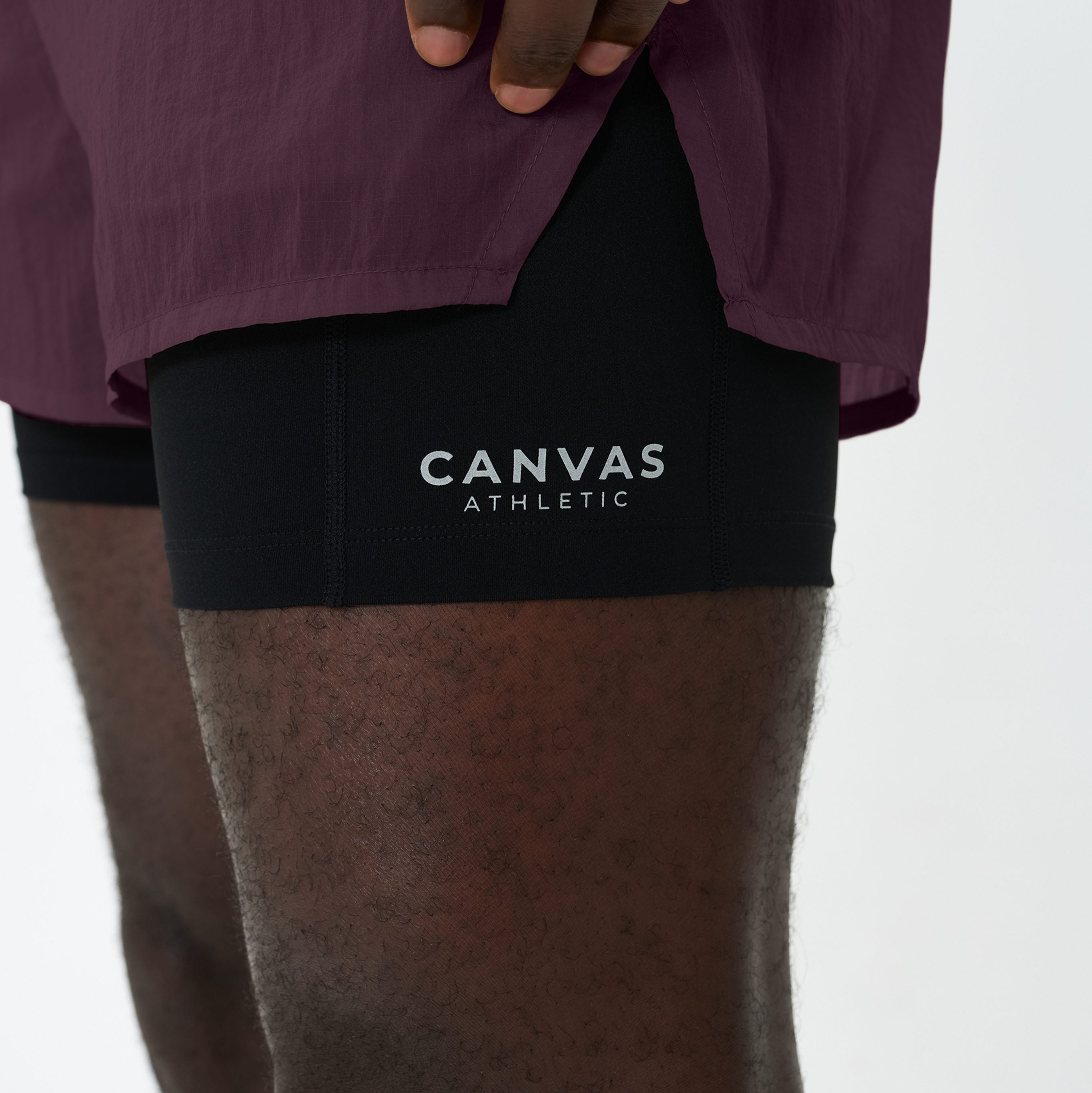 Canvas Athletic Performance 2 in 1 Shorts in Mulberry, view 9