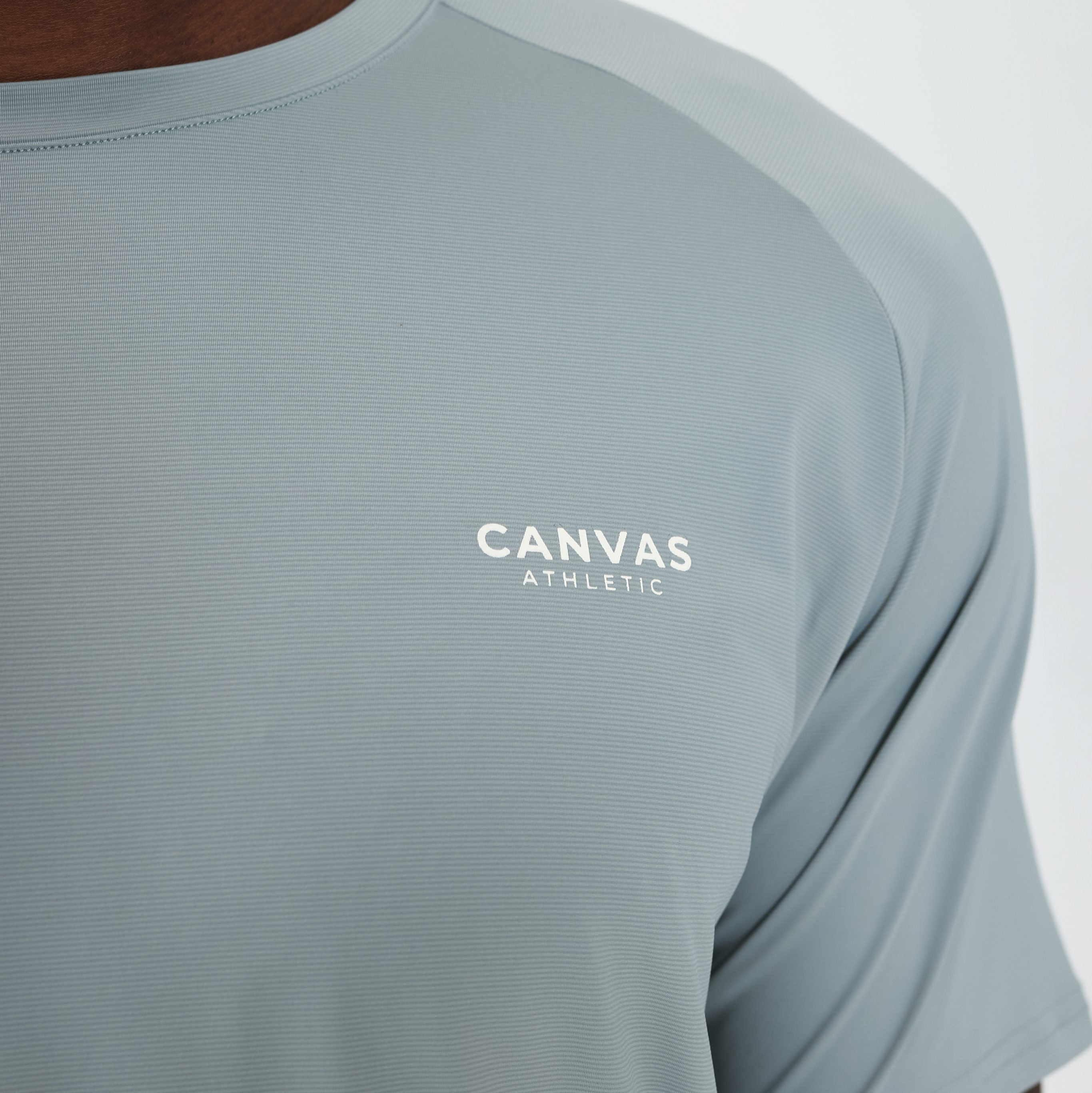 Canvas Athletic Core Tech T-Shirt in sage grey, view 5