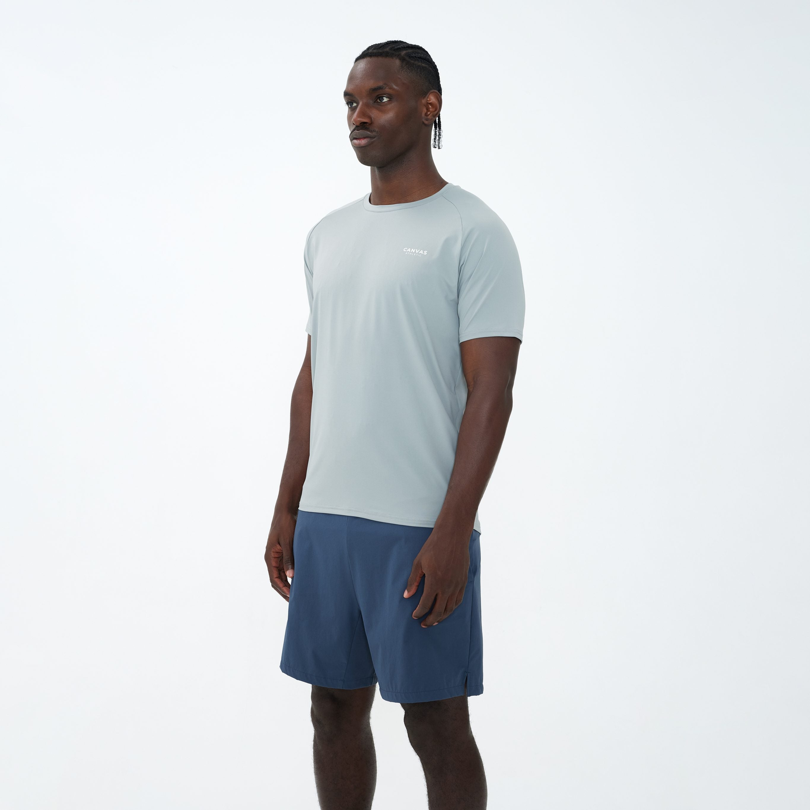 Canvas Athletic Core Tech T-Shirt in sage grey, view 7