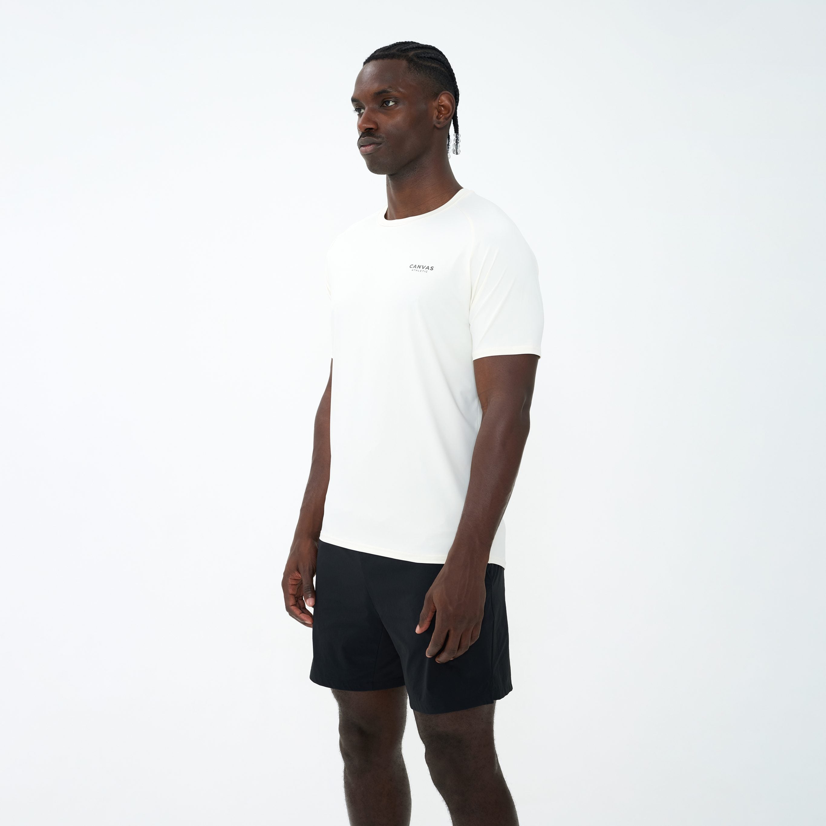 Canvas Athletic Core Tech T-Shirt in Cream, view 9
